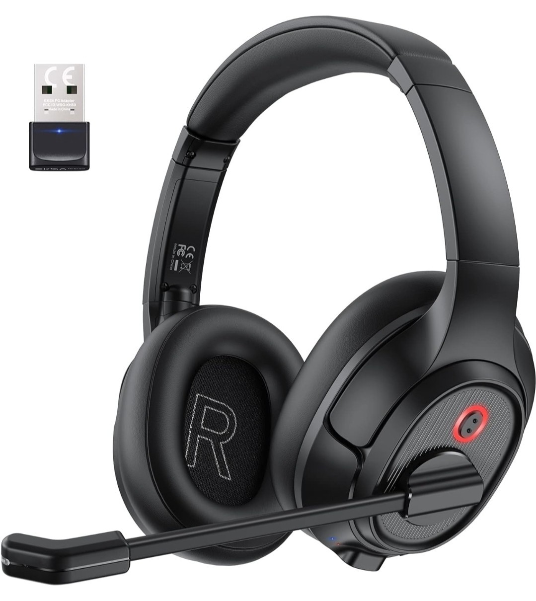 Headset with Mic for Work, Bluetooth 5.0 Headset with AI-Powered Noise Cancel