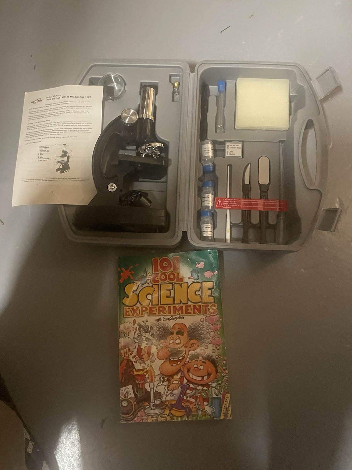 Orbiter 47 Piece 12000 Die-cast Metal Microscope Set with Case and Accessories