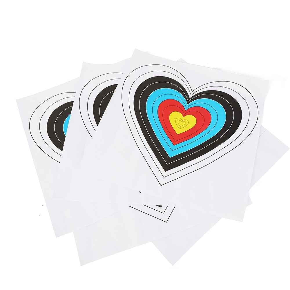 Archery Target Paper Heart Shaped 40x40cm Durable Bow Arrow Shooting Practice