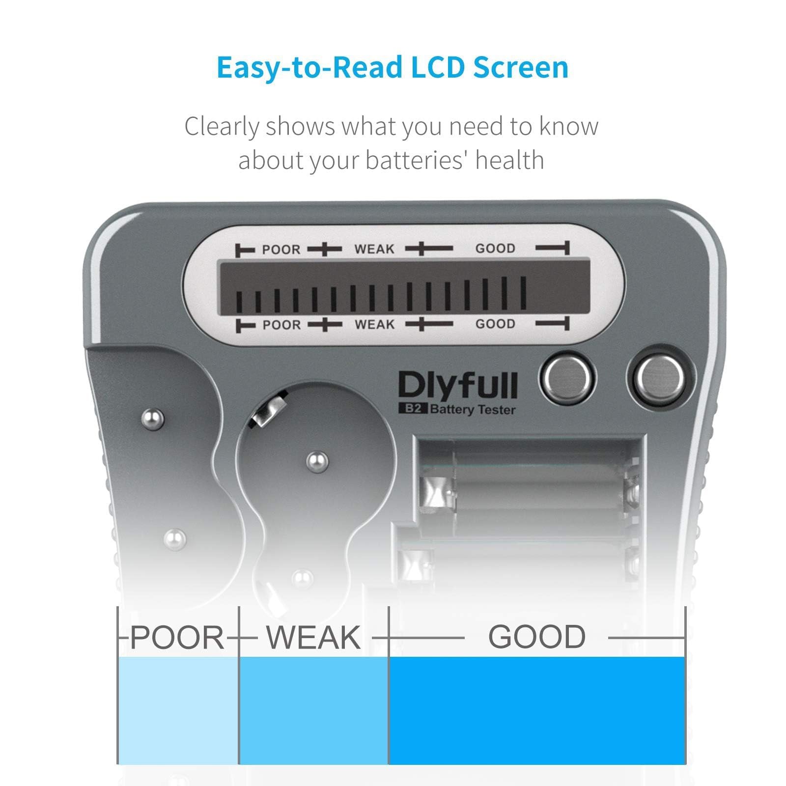 Universal Battery Tester with LCD Display, Multi Purpose Small Battery Checke...