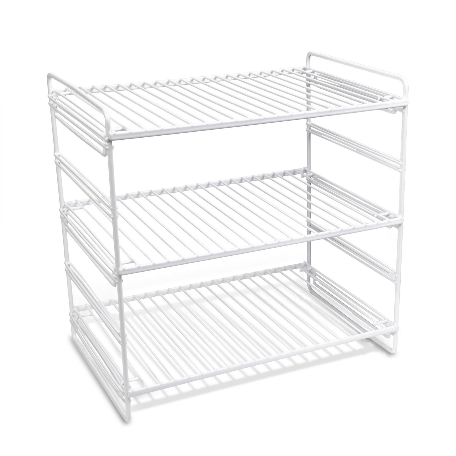 3-Tier Adjustable Storage Shelf, White, Best Used for Everyday Kitchen Organizat