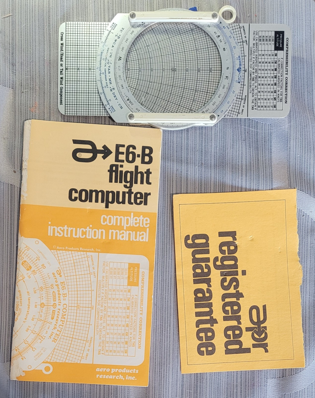 1972 Aviation Aero Products Research, Inc E6-B Pilot Flight Computer Manual Case