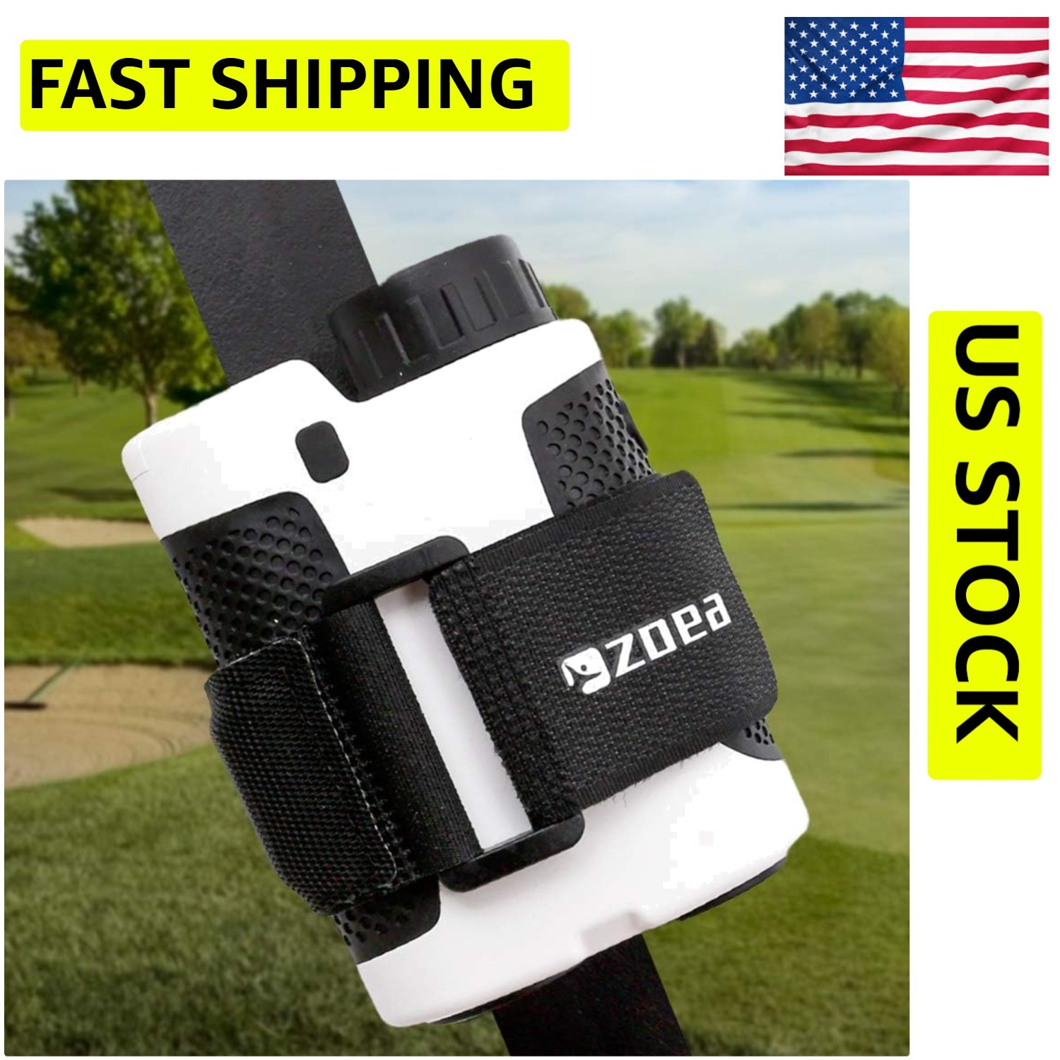 Secure Magnetic Rangefinder Holder for Golf Carts - Non-Slip Fabric, Adjustable