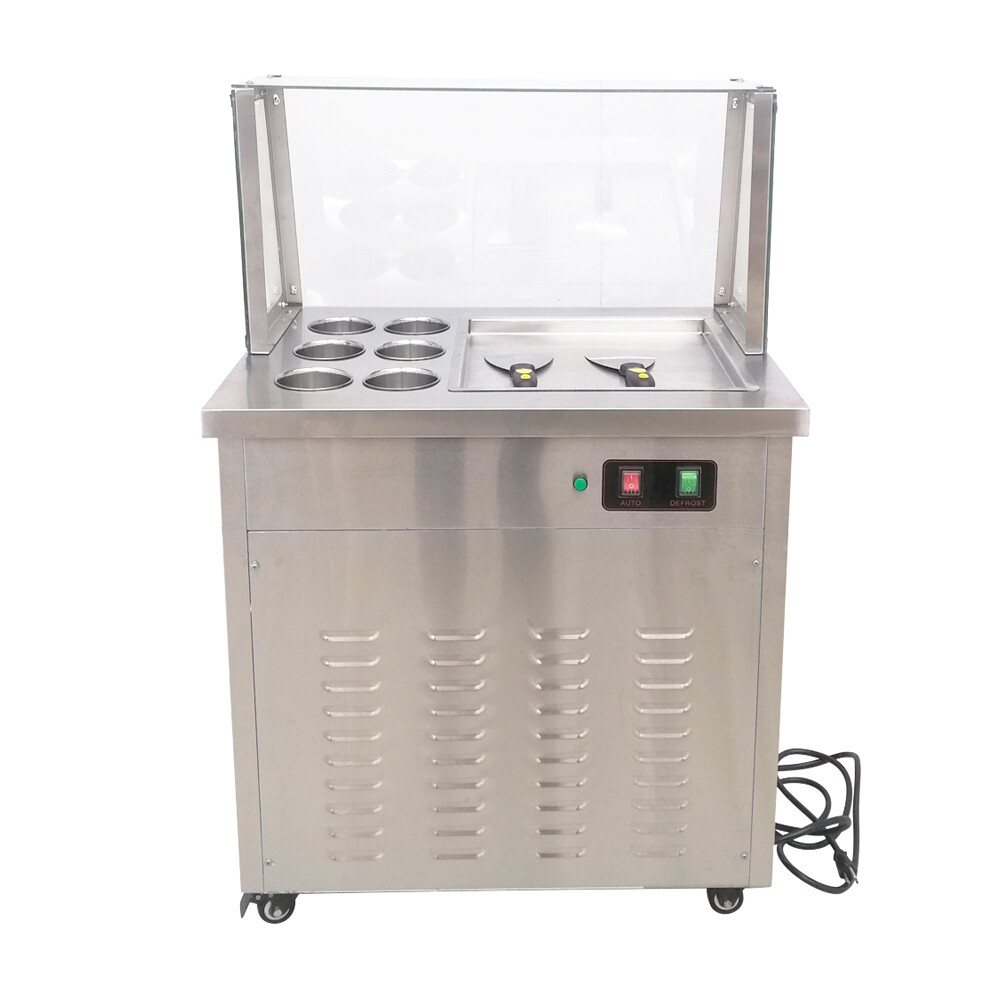 Commercial Rolled Ice Cream Machine, Ice Roll Machine Yogurt Cream Machine 110V