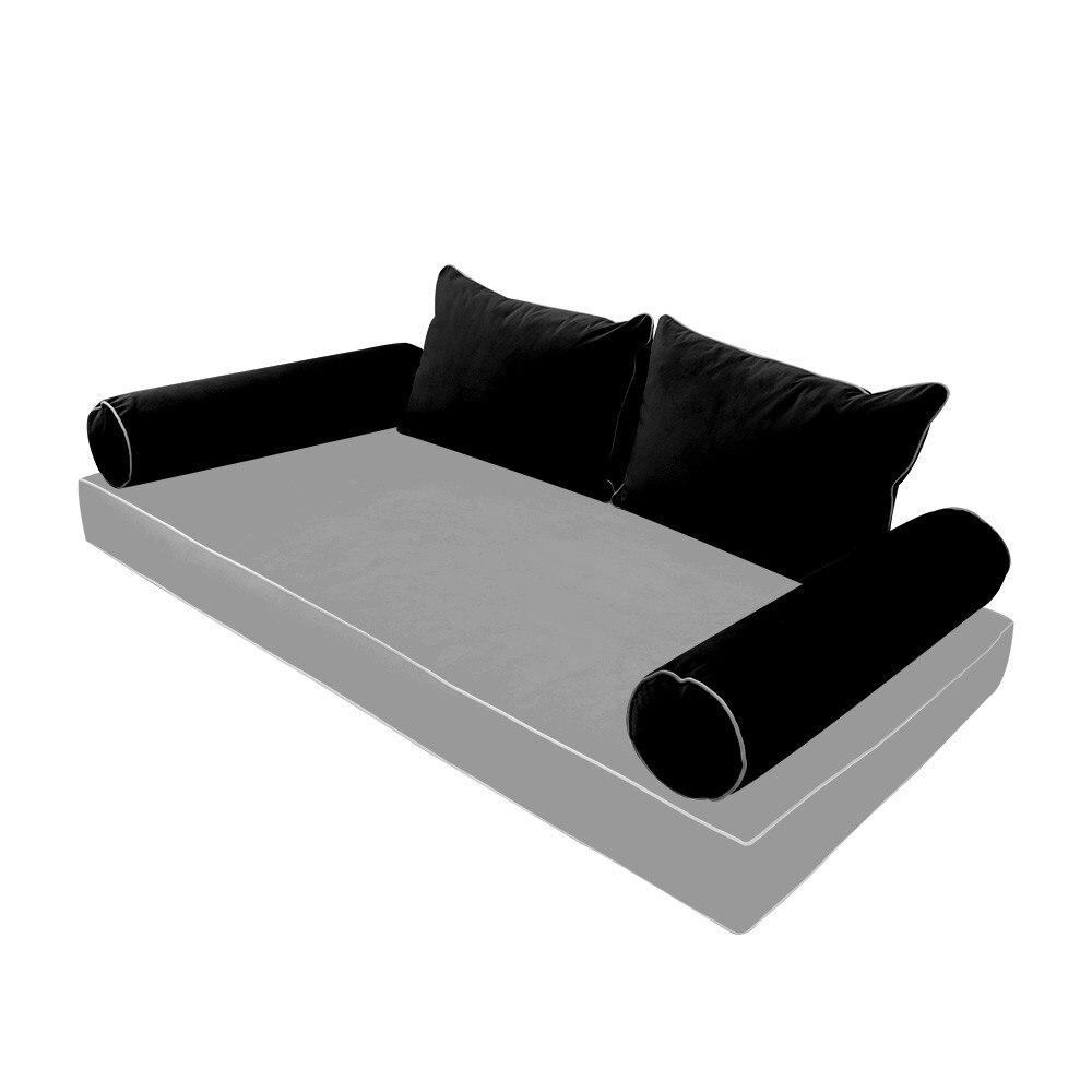 SLIPCOVER ONLY Contrast Twin Style V4 Velvet Indoor Daybed Bolster Cushion AD374