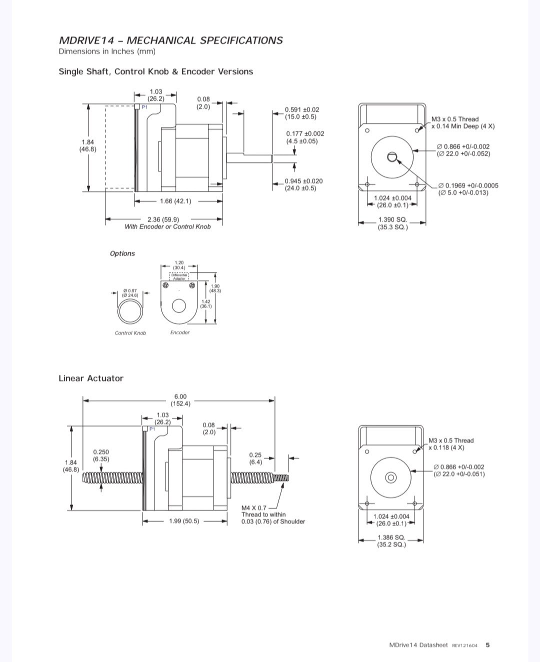 IMS MDRIVE NEMA 14 MDBC1410-ES200, Stepper Motor With Encoder (200 Count)