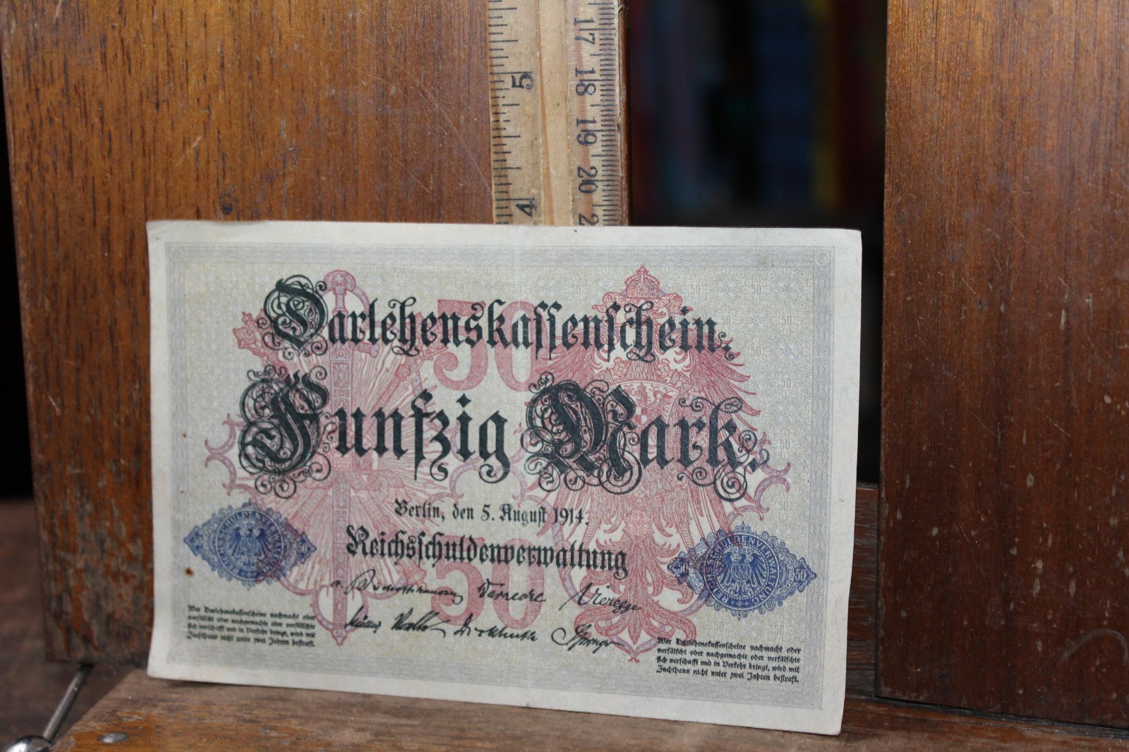 1914 WWI 50 Mark Germany  Money Bank Note