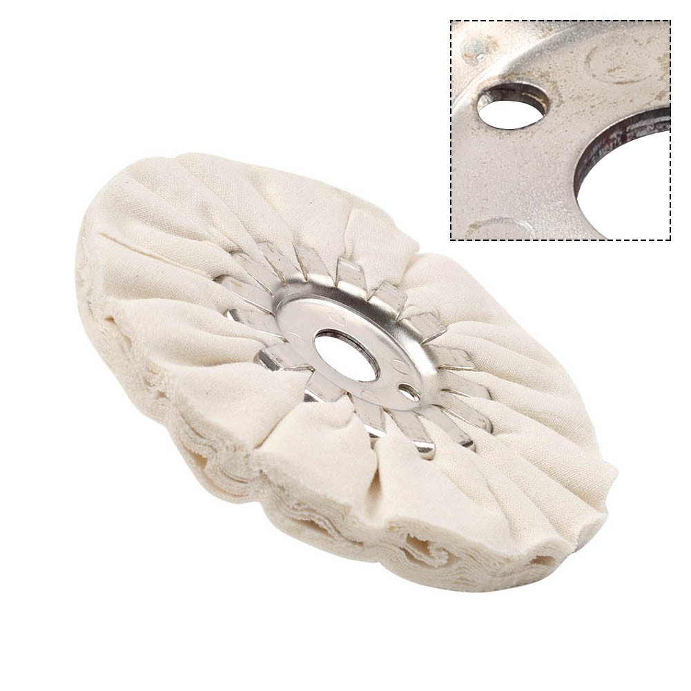 5 inch Cotton Airway Buffing Polishing Wheel 16mm Bore For Rotary Tool 16 Ply