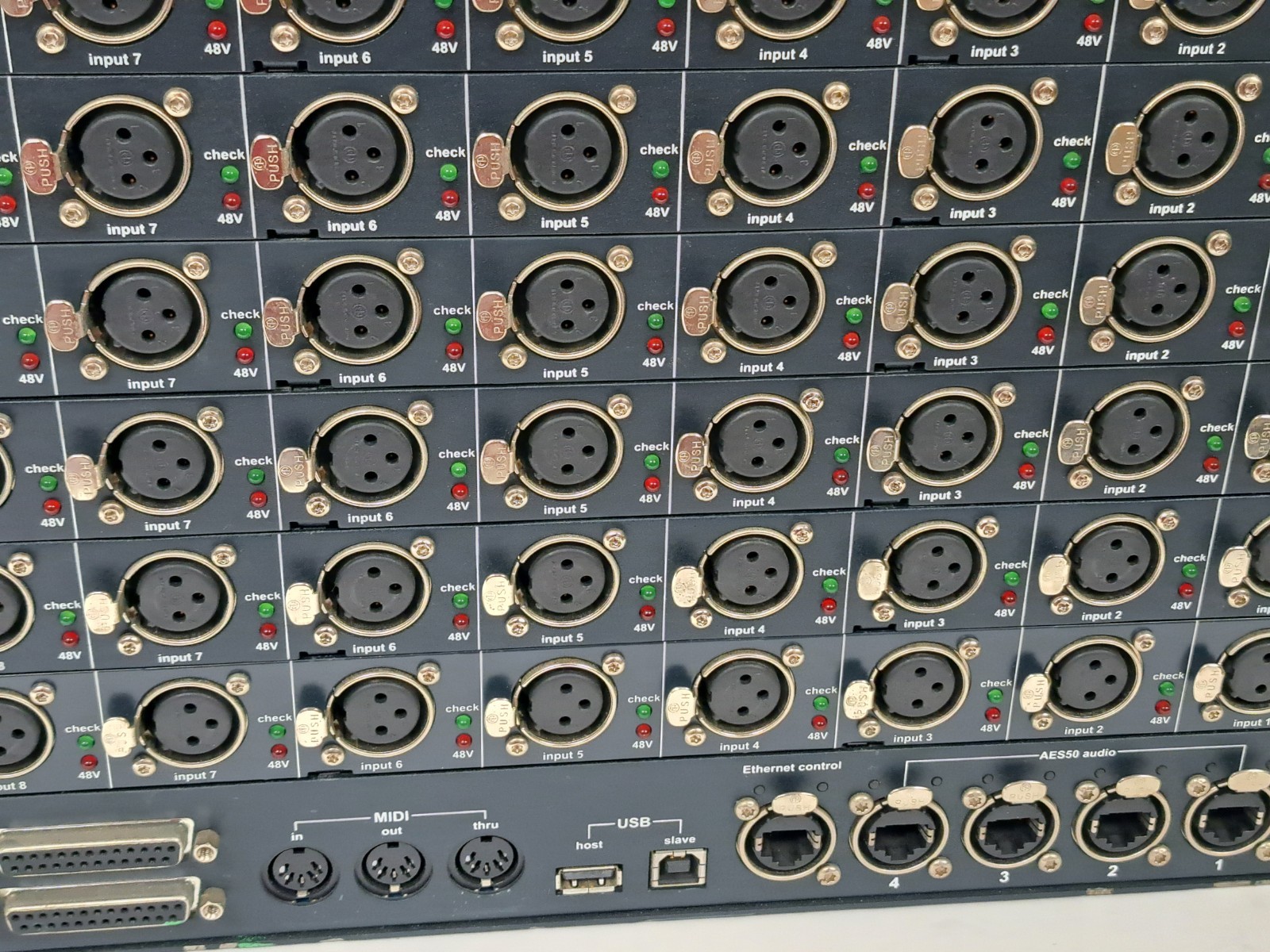 Midas DL351 Modular Stage Box with 8 DL441 Mic Line Input Card 64 Inputs