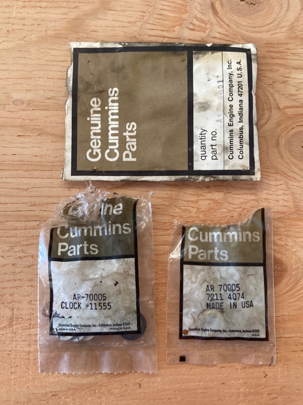 Cummins AR 70005 ( Qty 3 ) Genuine Parts Made in USA - NOS Open Packages