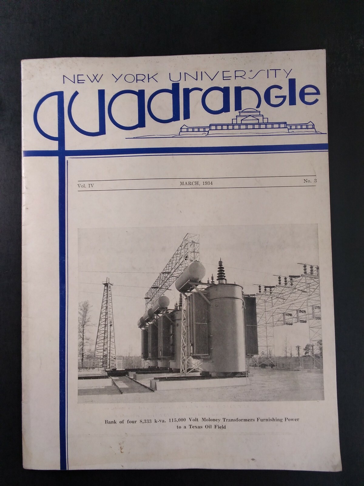 New York University Quadrangle Engineer Mag Vtg 1934 Original Rare HTF Oil Crack