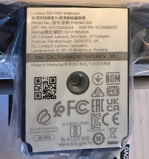 Lenovo 510 FHD Webcam