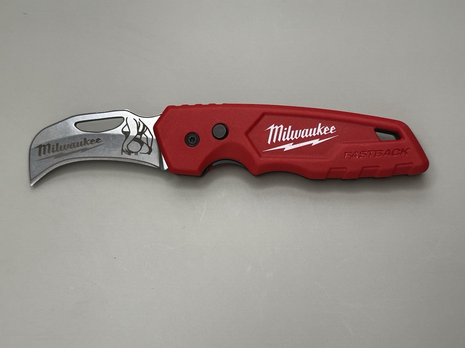 New - Custom Laser Engraved Milwaukee Fastback Hawkbill Folding Knife