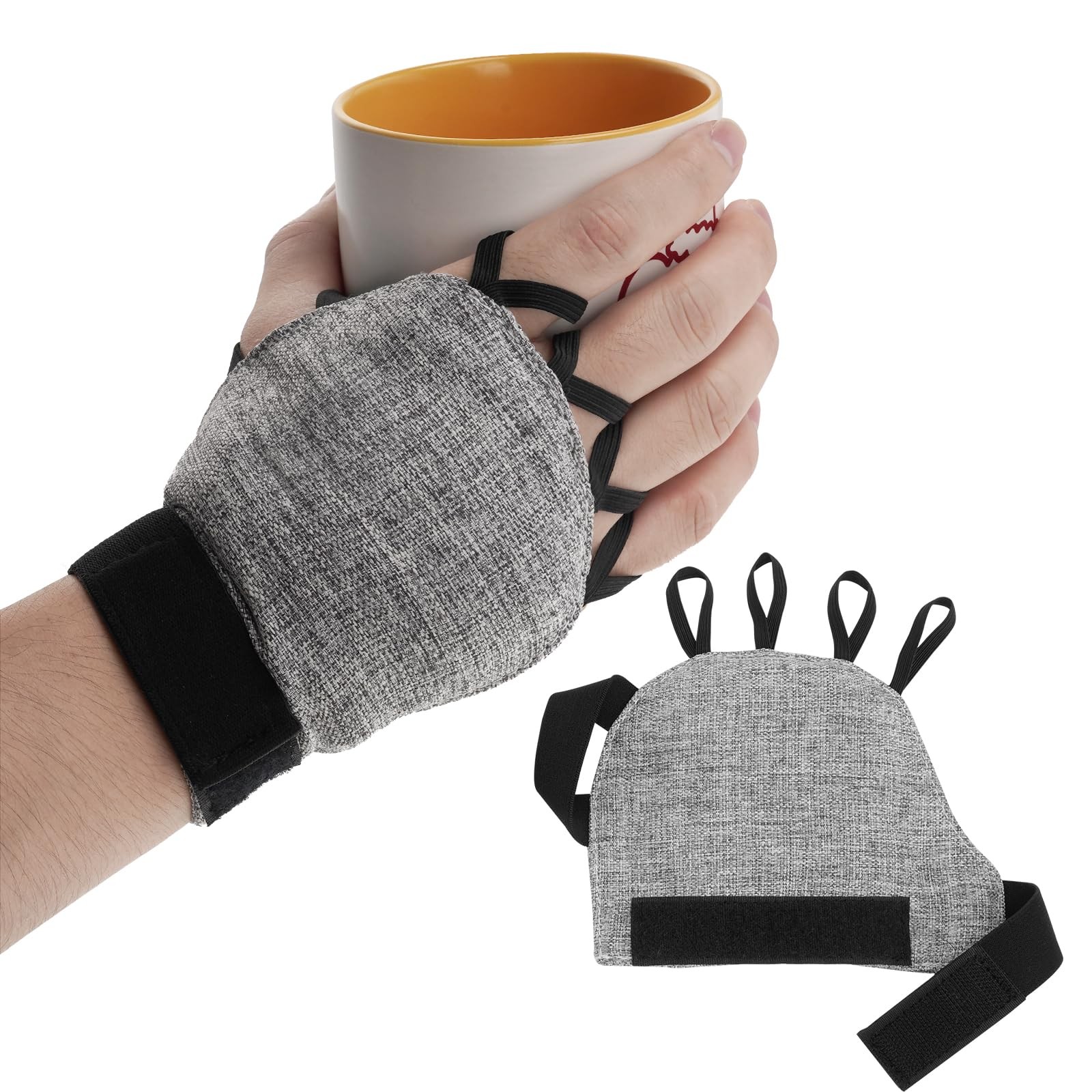Zipcase Large Size Weighted Gloves for Tremors to Provide Hand Pair, Grey