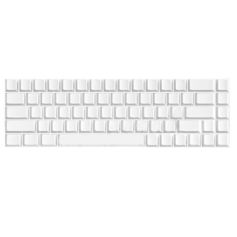 PBT 68 Key White Keycaps Original height No Engraving For Mechanical Keyboards