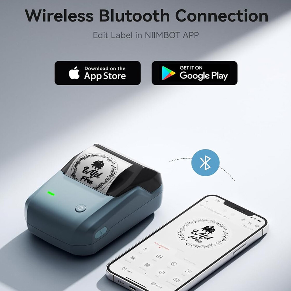 NIIMBOT Label Maker Machine with Tape, Portable Bluetooth Thermal Printer