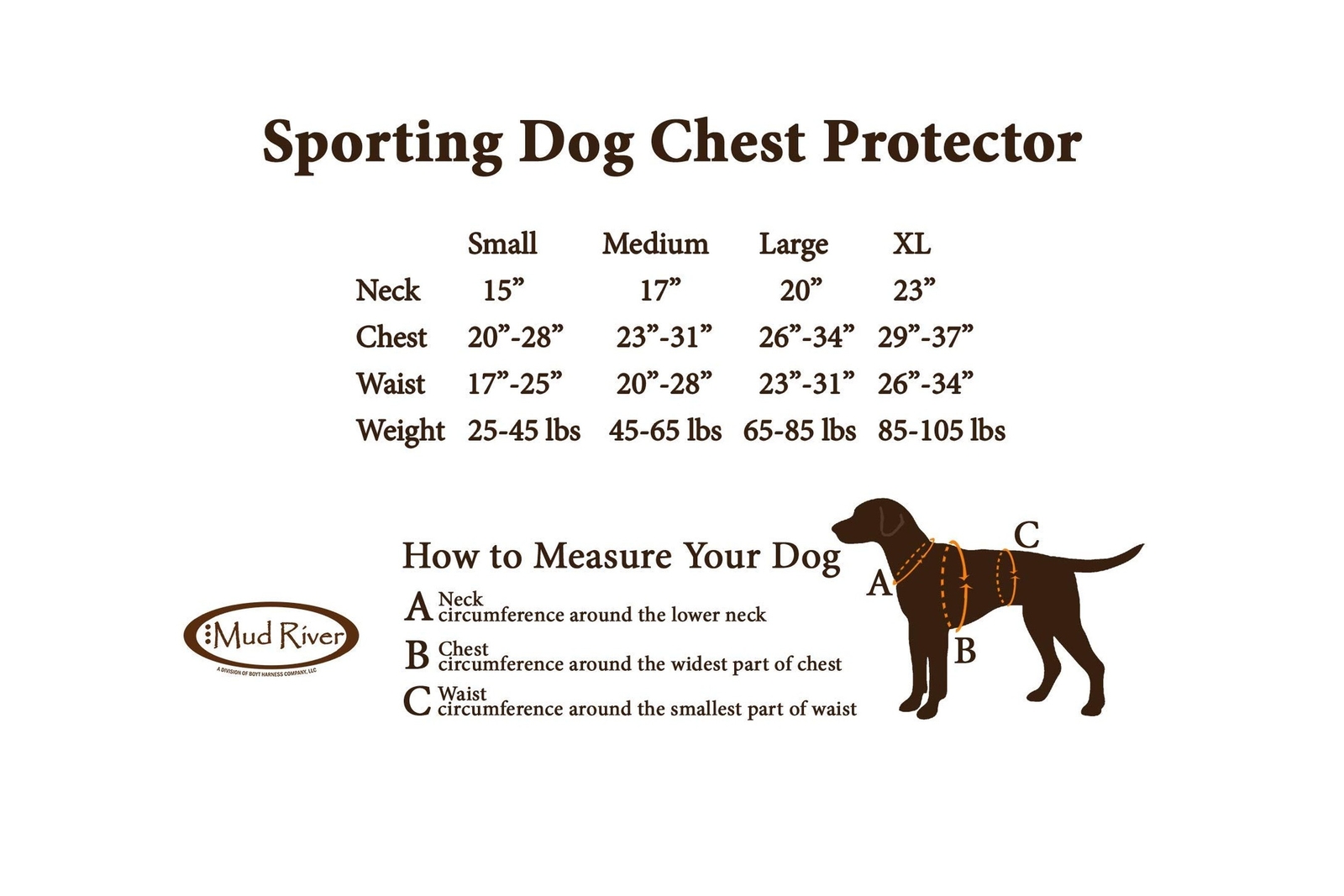 Mud River Dog Chest Protector Medium