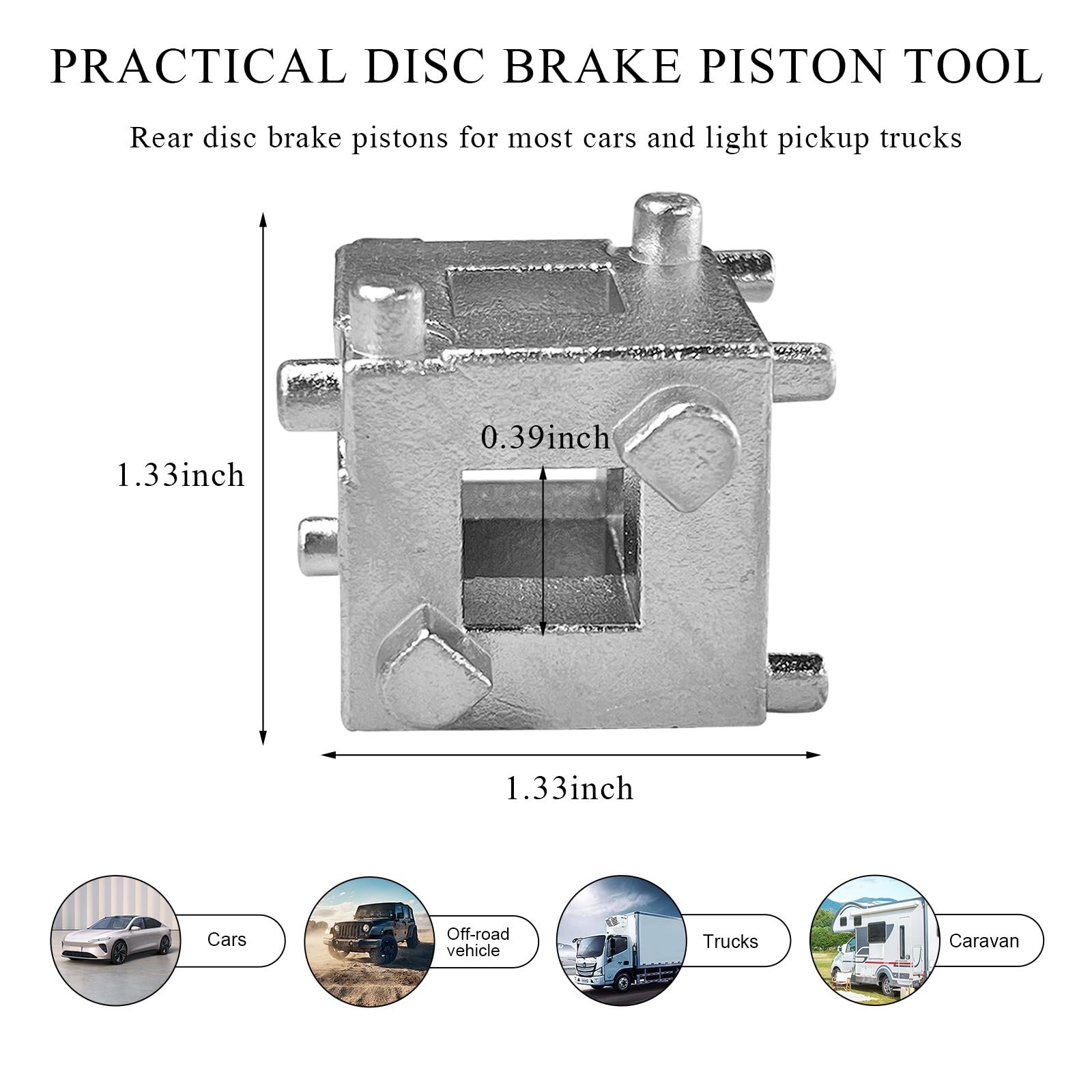 Ohleats 3/8" Disc Brake Piston Caliper Wind Back Cube Tool, Car Brake...
