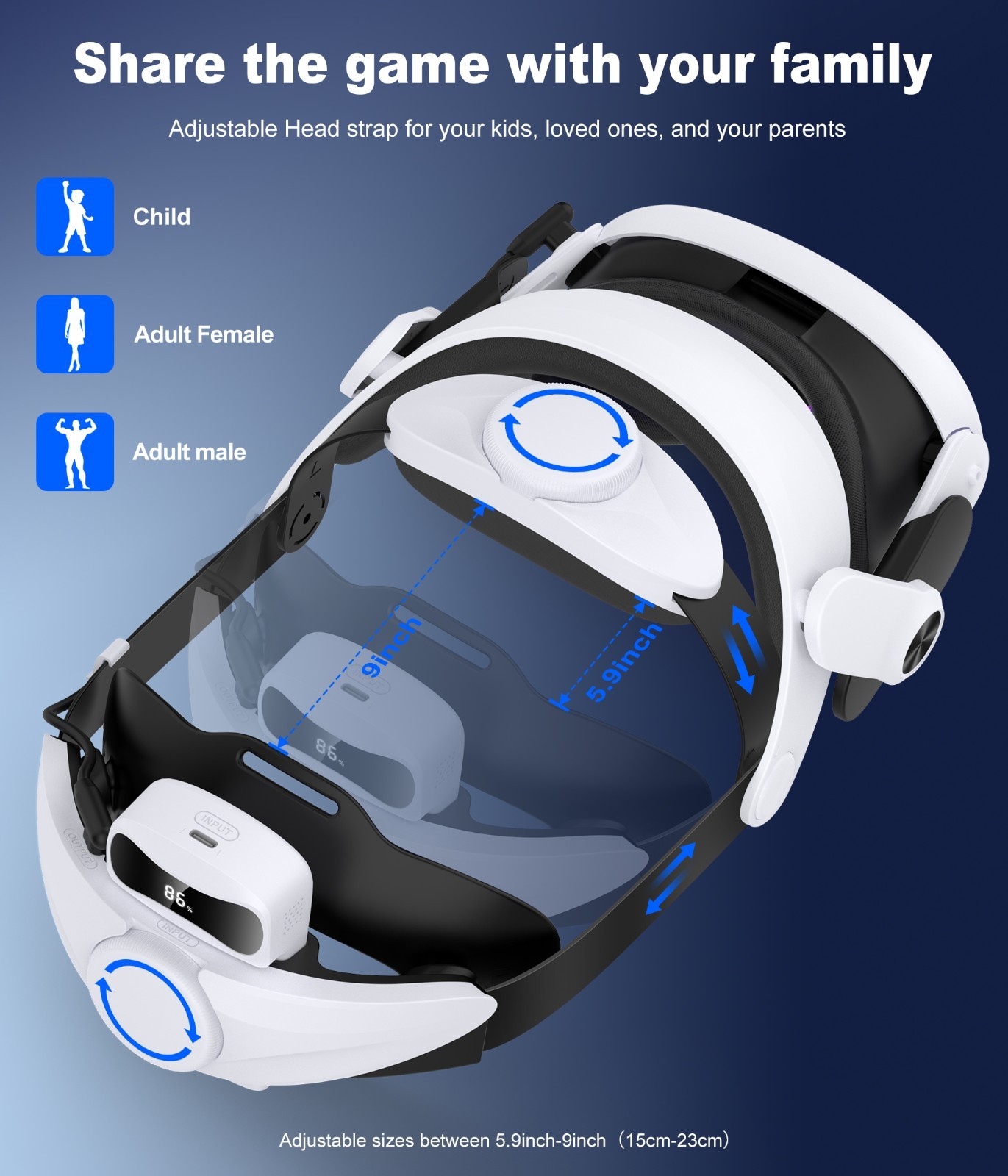 Head Strap for Meta Quest 2/Quest 3/3s with 7500mAh Battery VR Headset Elite