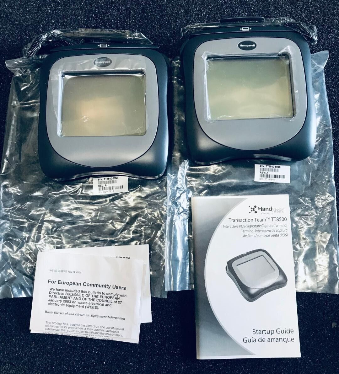 Lot of 2 Honeywell Electronic Credit Card Signature PAD Terminal TT8500-MNE @D9