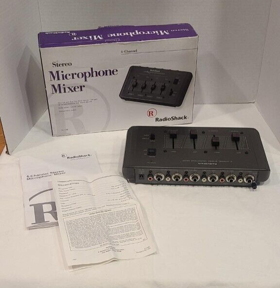 Vintage Radio Shack 4-Channel Stereo Microphone Aux Mixer 32-1106  NEW OLD STOCK