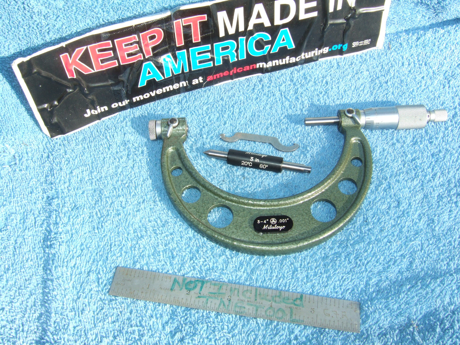 THREAD MICROMETER 3-4"  MITUTOYO 126-140 NOS  OVER $840 WHEN NEW MACHINIST