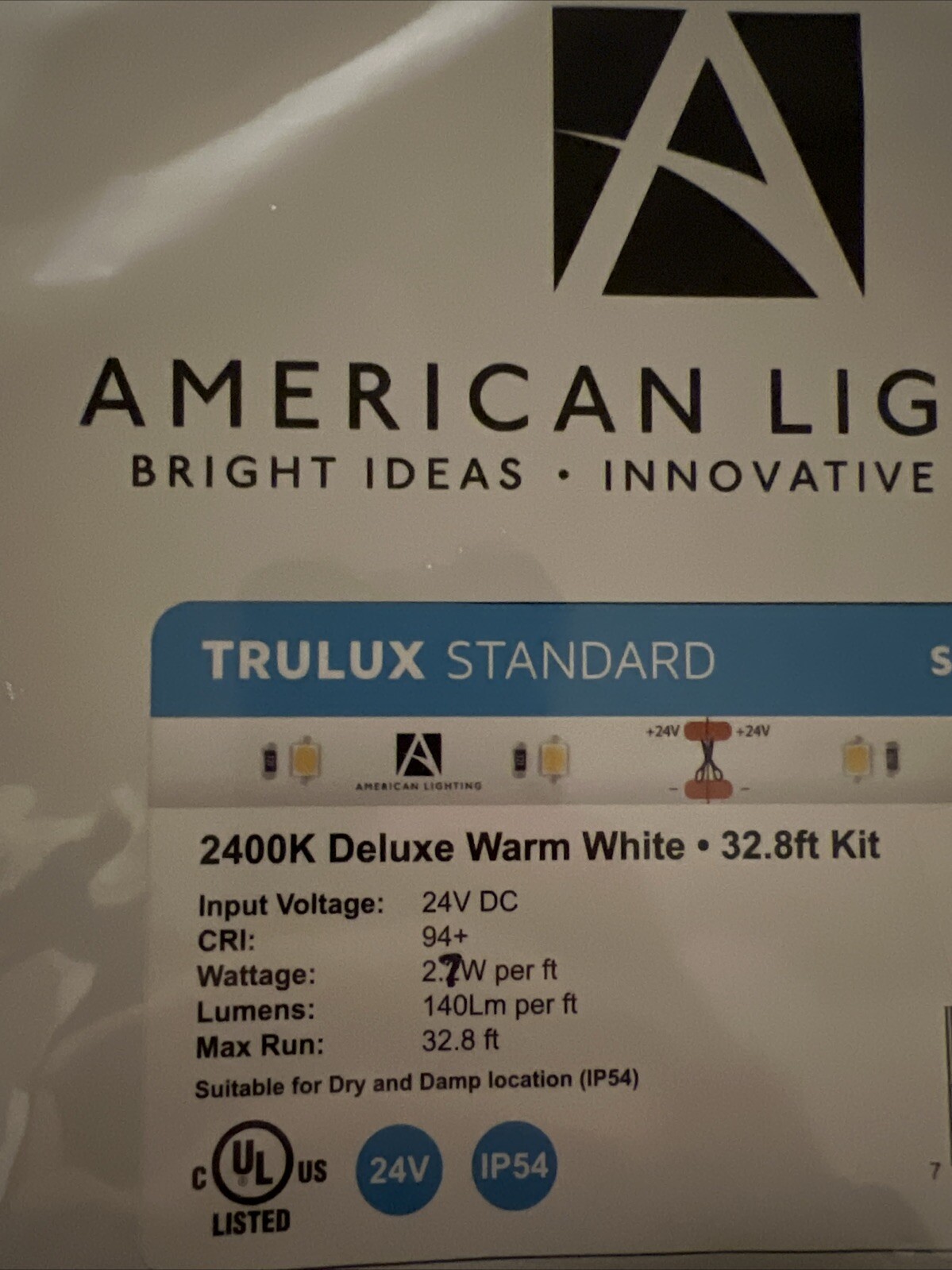 STL-WW-33 Trulux Standard Grade Indoor Single Color Tape Light Kit, 32.8-Feet, W