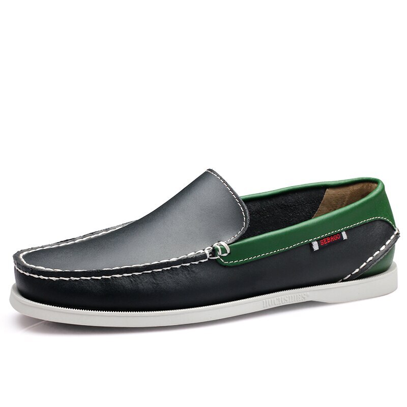 Genuine Leather Mens Comfortable Casual Boat Shoes Fashion Loafers Driving Shoes