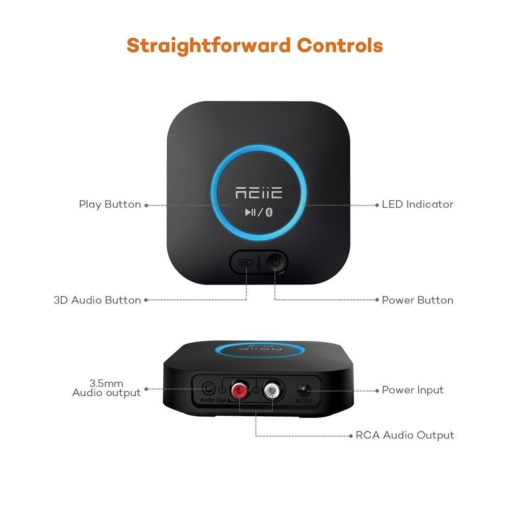 Upgraded Audio Bluetooth Receiver, HiFi Wireless Audio Adapter, 4.2 Receiver