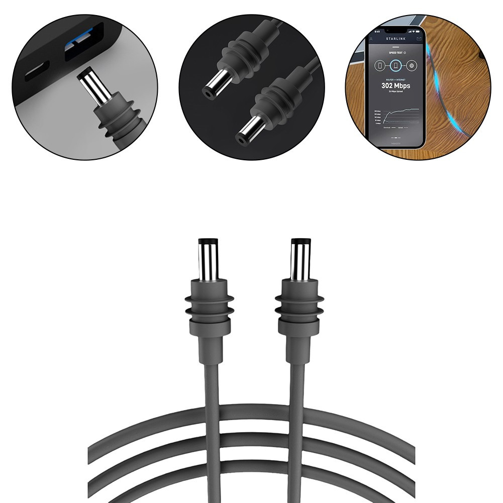Sleek Black Waterproof DC Cable for Starlink for MINI Multiple Sizes