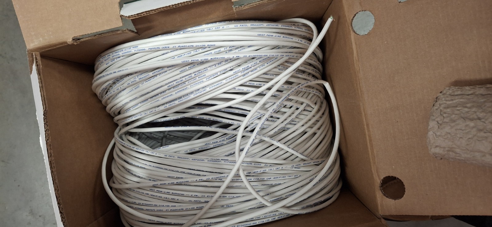 unshielded Cat-6 cable 599 ft
