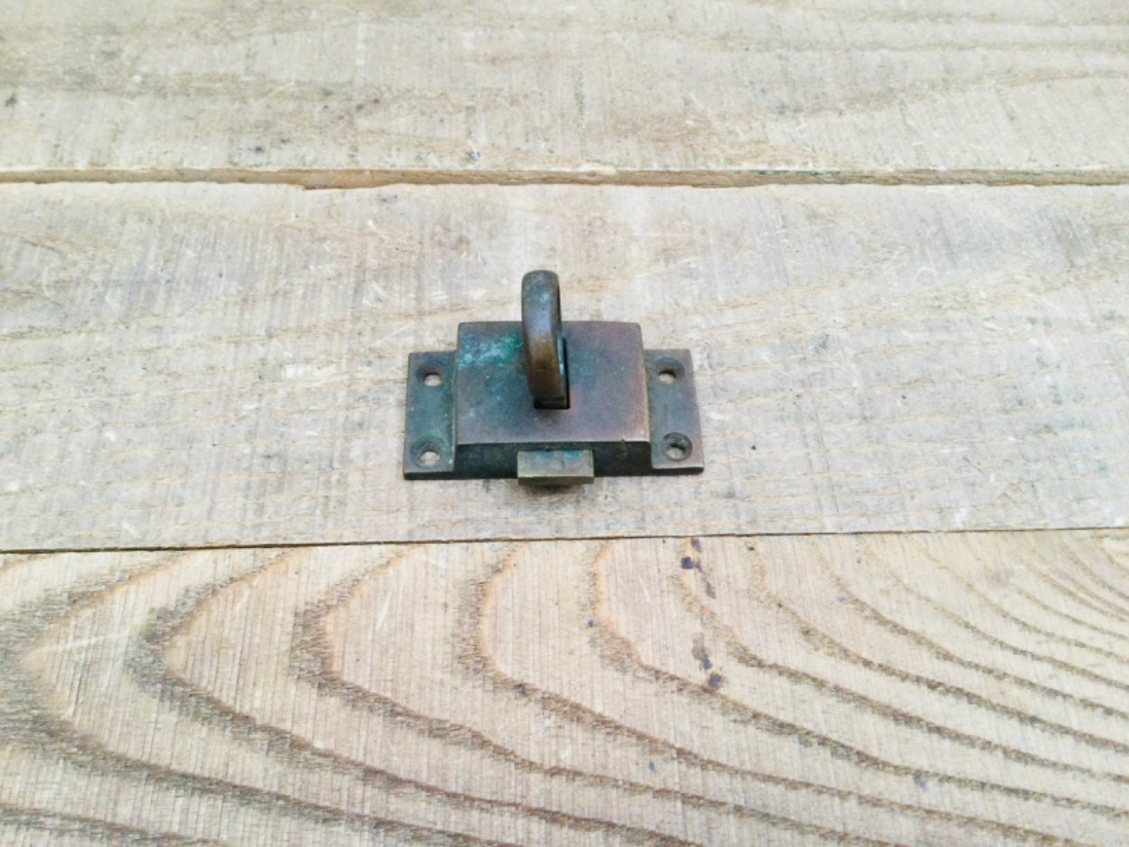 Vintage Reclaimed Brass Cabinet Cupboard Door Latch Ring Knob Pull
