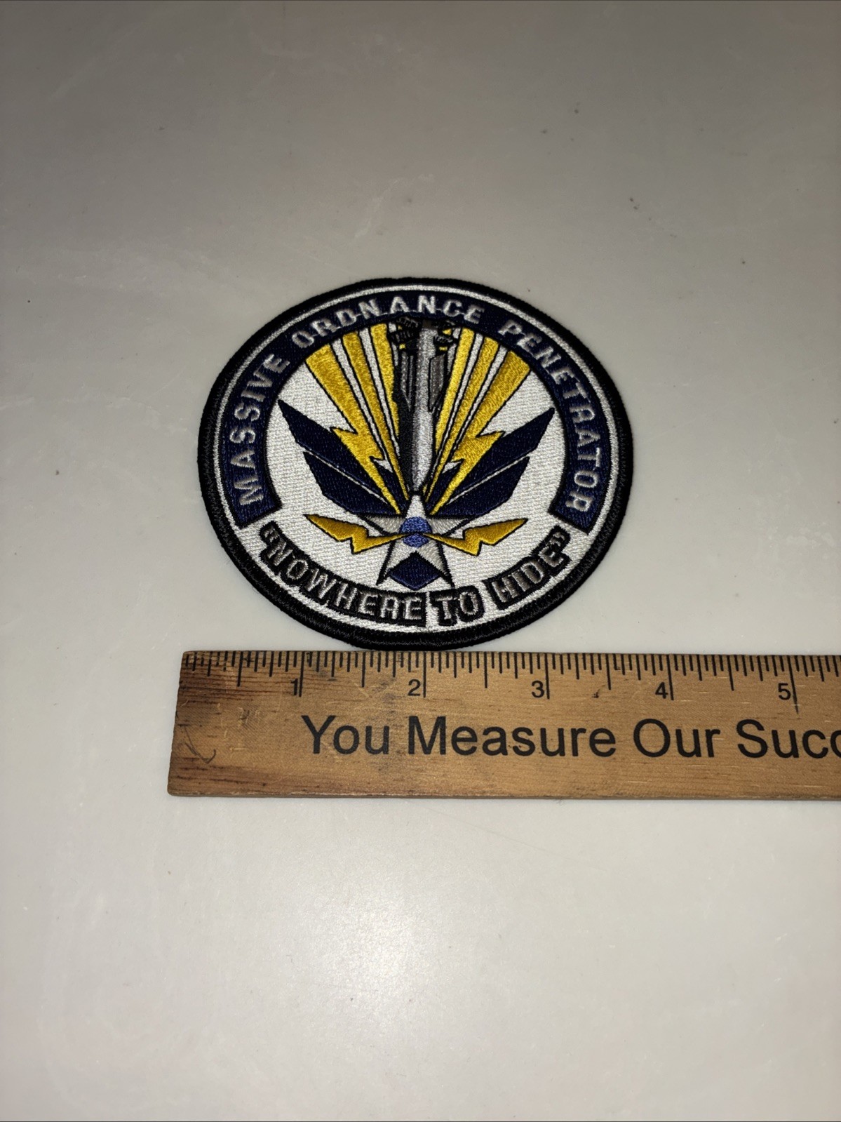 Military Patch Massive Ordnance Penetrator "Nowhere to Hide"