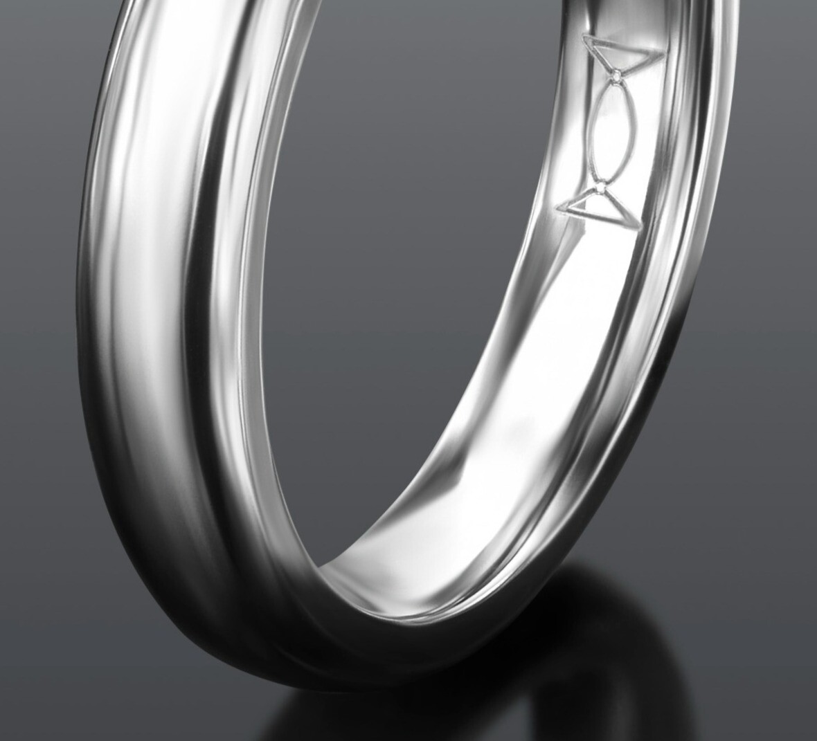 men steel ring 4mm