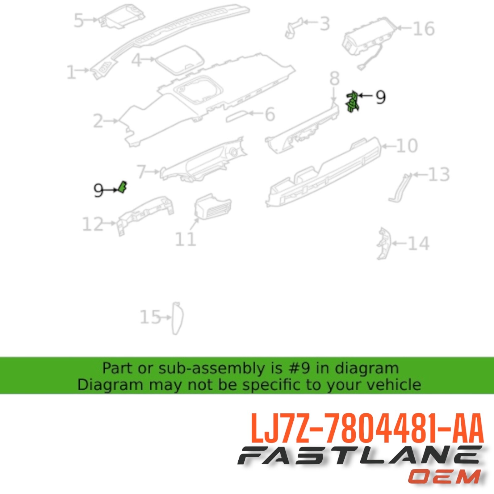 2020-2024 LINCOLN CORSAIR PANEL INSTRUMENT NEW OEM LJ7Z-7804481-AA