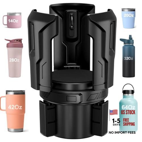 Cup Holder Expander (Adjustable Holder & Base, Auto-Fit Hold, One 1 Pack Black