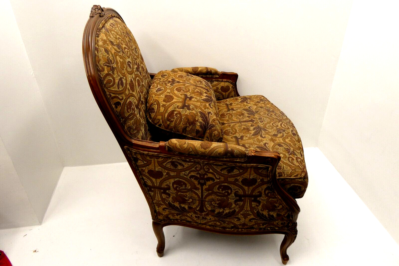Used Clyde Pearson Company Lane Co Burgundy Cushioned Arch Wood Accent Chair