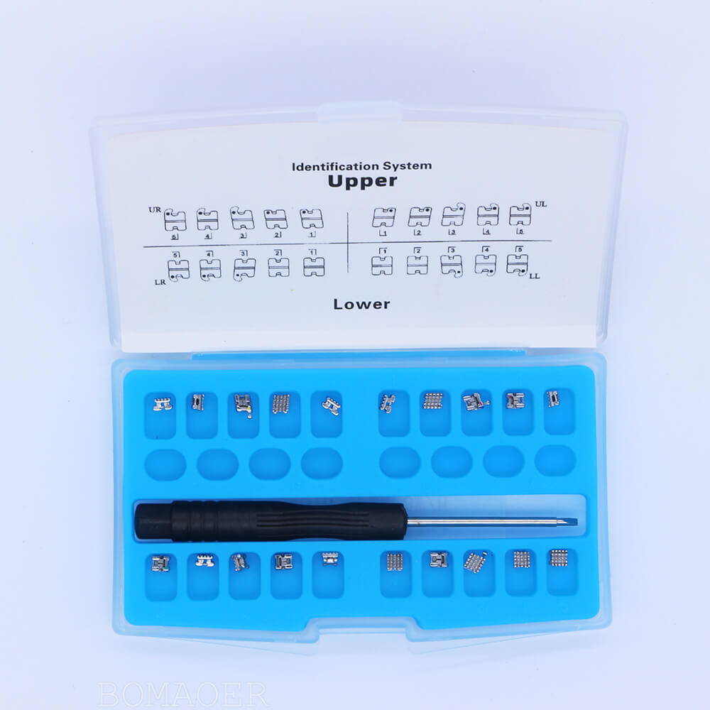 Dental mental self-ligating bracket brace roth 022 345 hooks 20pcs/kit with tool