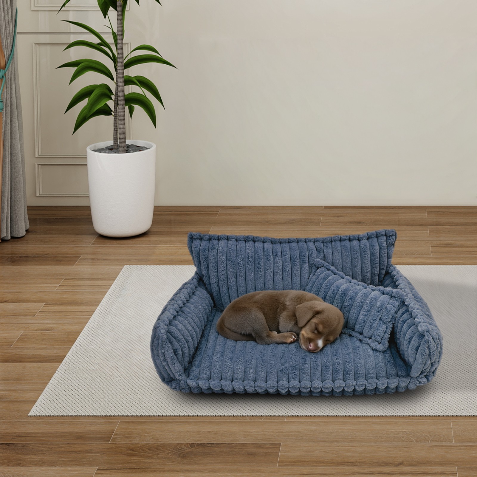 Pet Couch with Removable Washable Cover, Pet Couch Bed for Dog and Cat, Calming