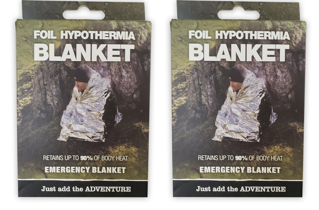 BCB Emergency Foil Hypothermia Space Blanket Silver CL041, LIghtweight, 2 Pack