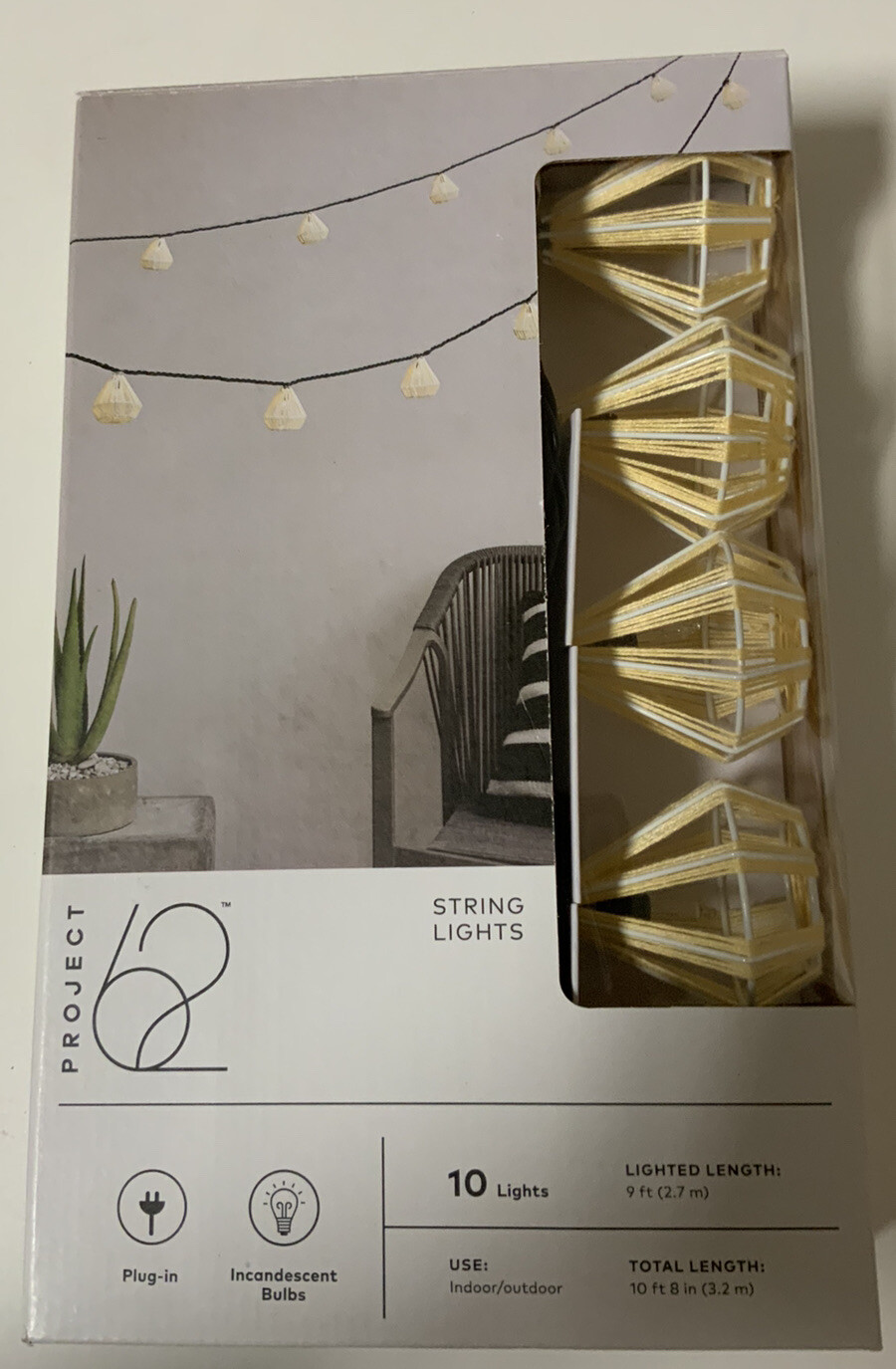 🧷 Project 62 10ct Incandescent Mini Lights With String Hoods Natural 🆕