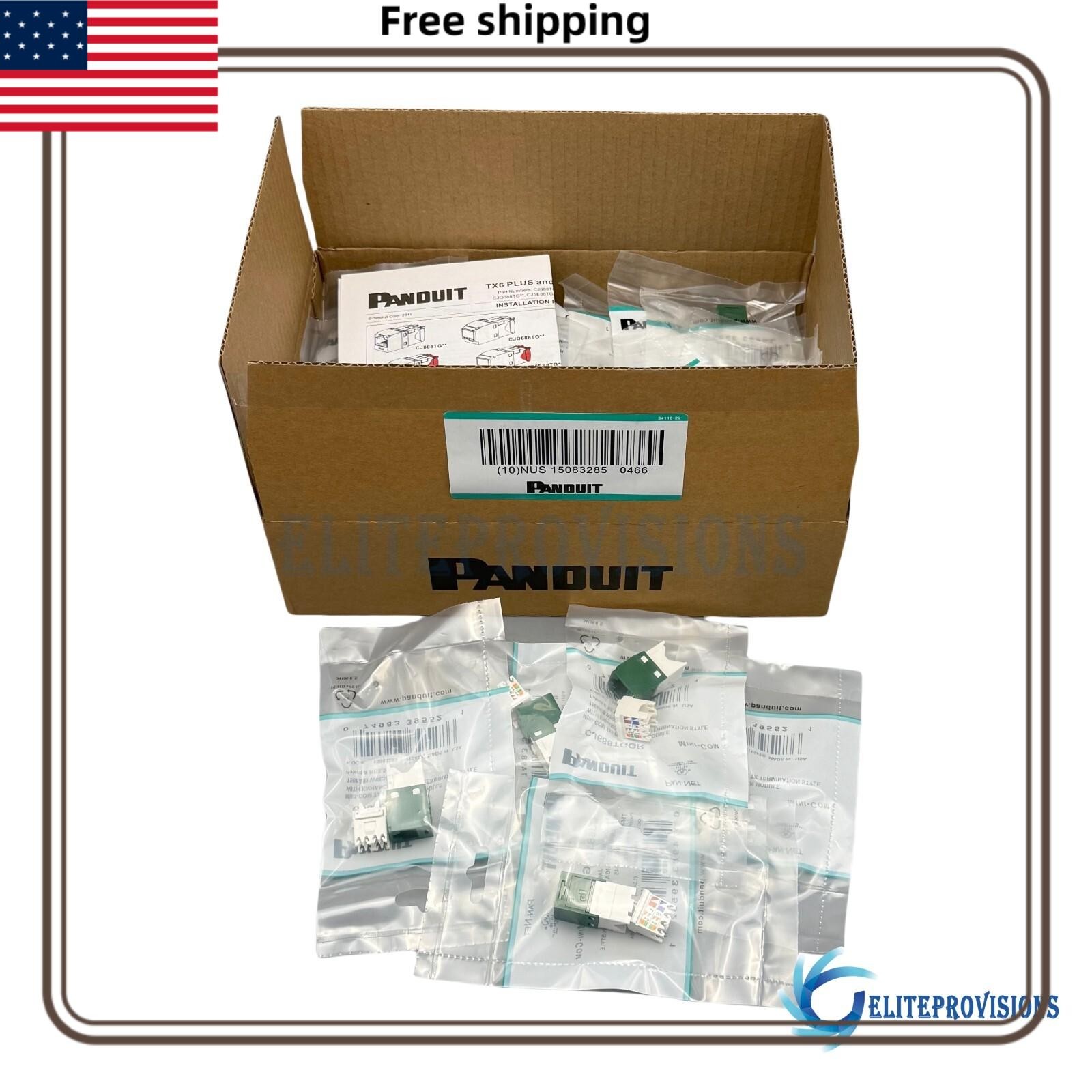 New  Panduit Giga TX Cat6 jack Green BOX OF 50. CJ688TGGR US