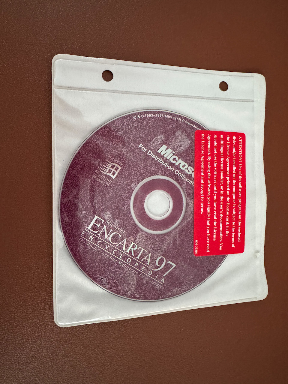 Vintage Microsoft Encarta 97 CD for Windows 3.1/95