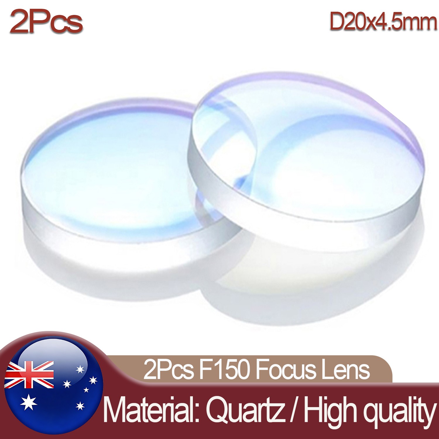 2Pcs D20*4.5 F150mm Focus Lens For 1500W-3000W Laser Welding Machine Accessory