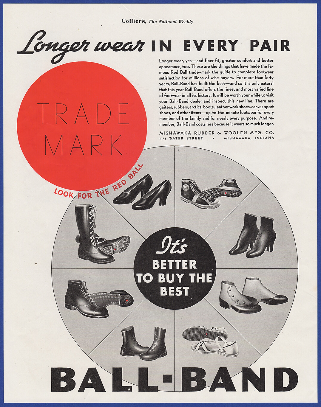 Vintage 1936 BALL-BAND Shoes Shoe Fashion Ephemera 30's Print Ad