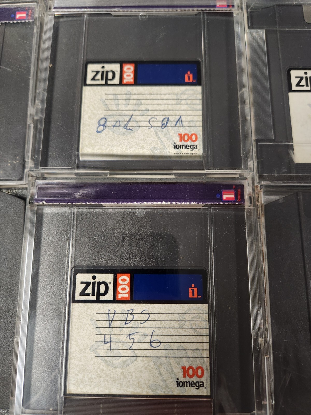 6 X Lot Iomega Zip Drive Disk 100 MB With Case