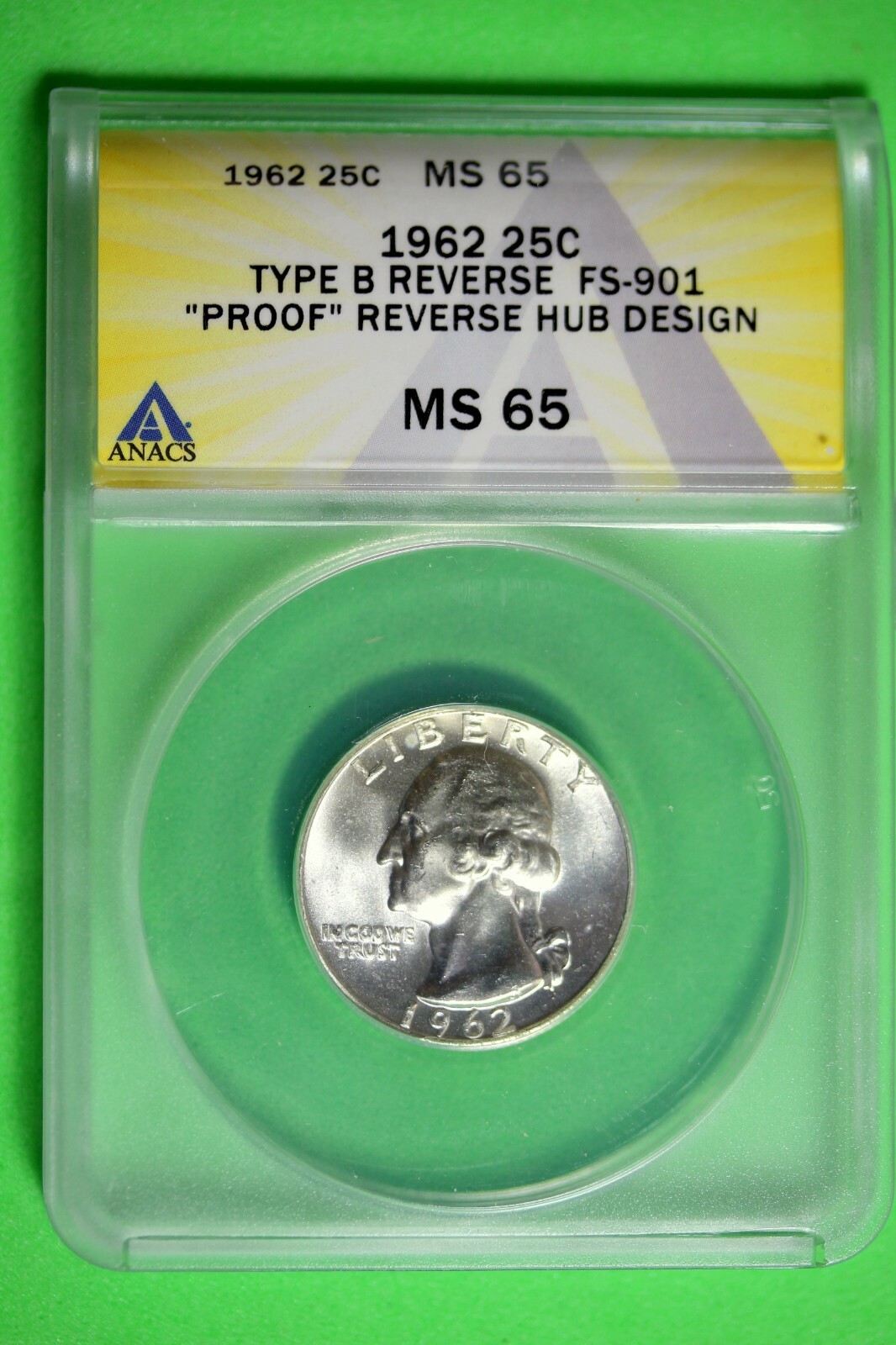 1962 ANACS MS65 Washington Quarter #B27003