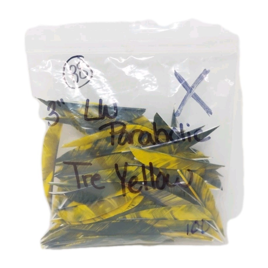 88 Count Archery Arrow Feathers 3" Left Wing: Parabolic Camo Tre Yellow