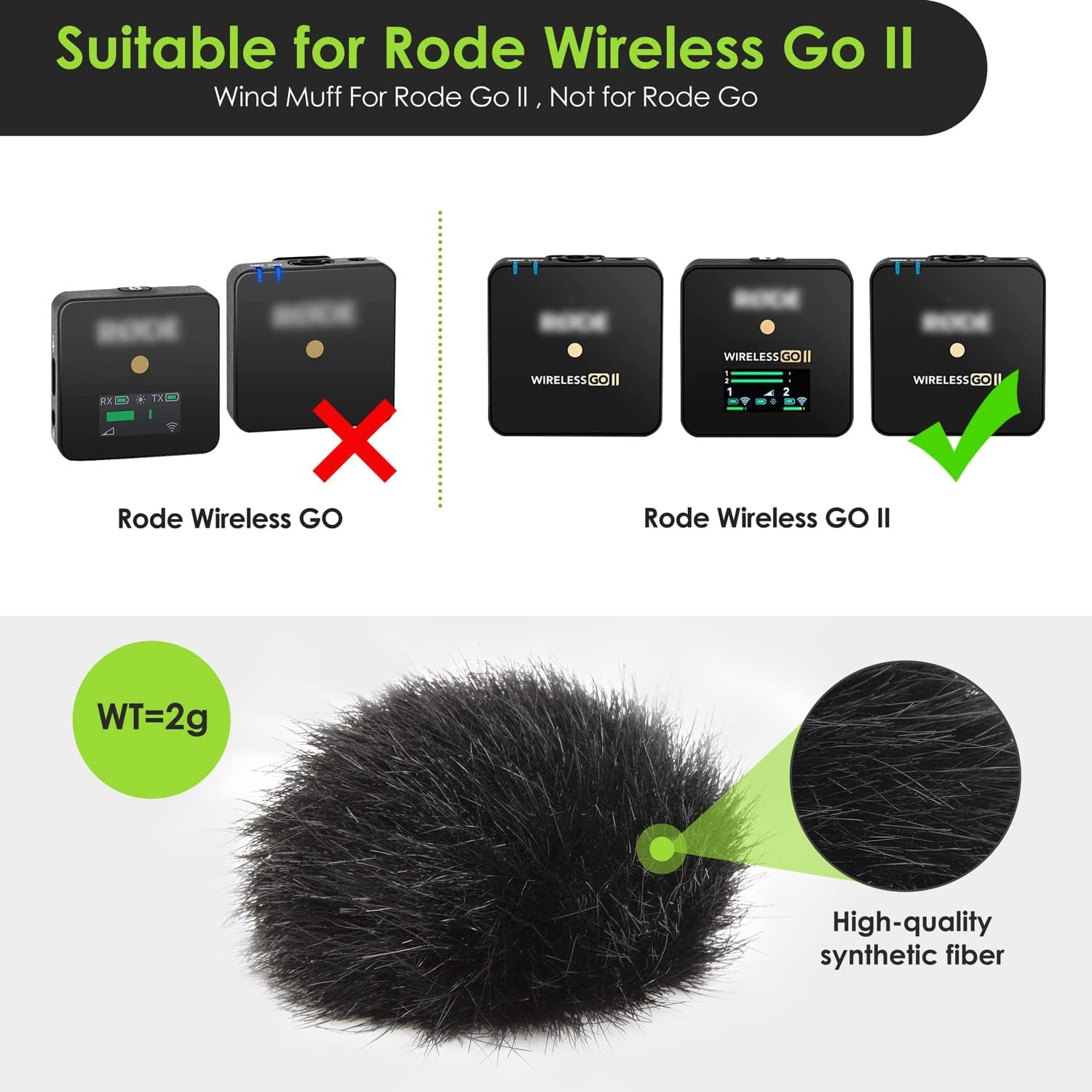 Wireless GO II Interview Microphone Handle, Retractable Handle and Cover Foam