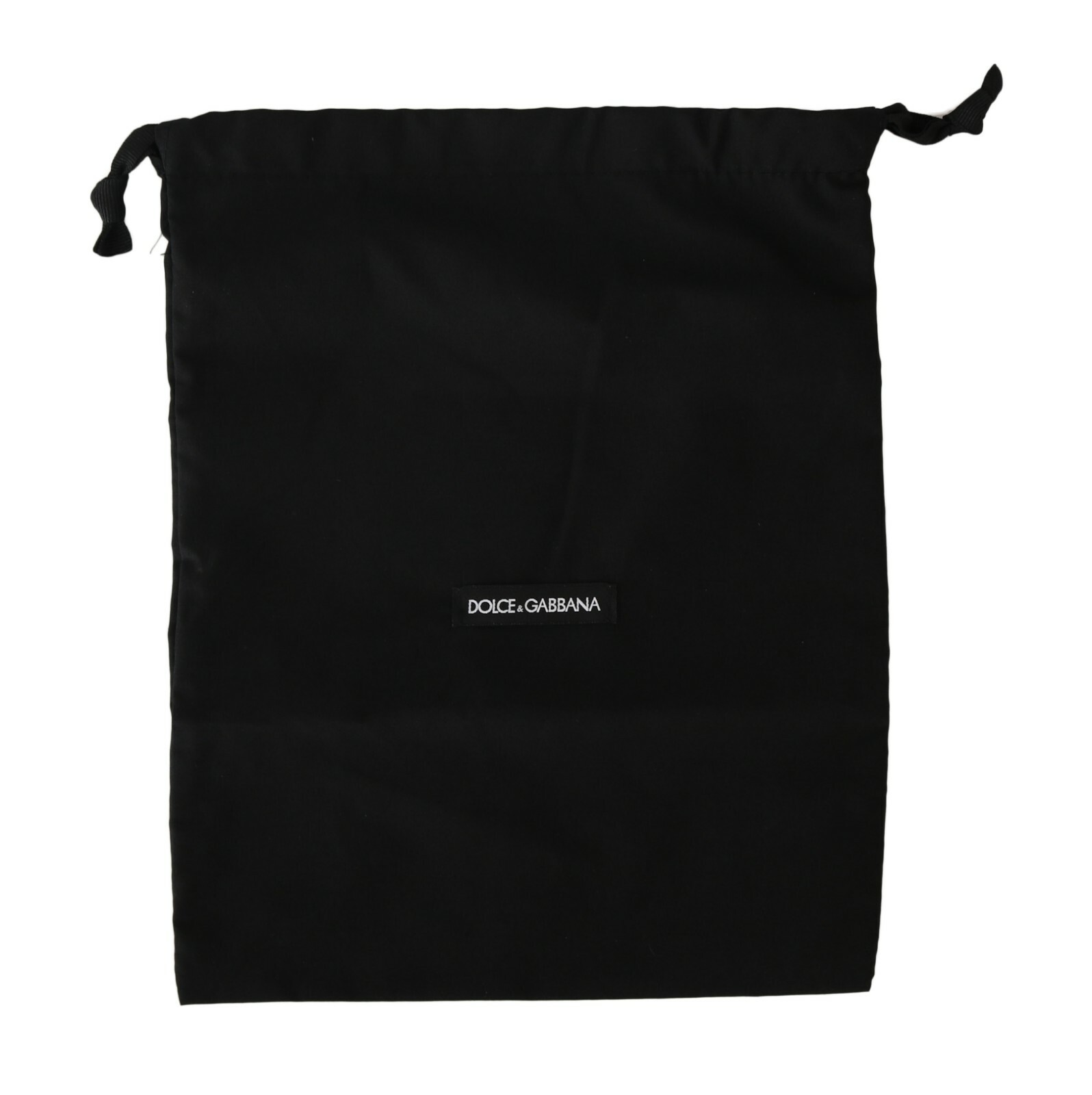 DOLCE & GABBANA Dustbag Cover Bag Cotton Black Drawstring Shoebag 31cm x 27cm